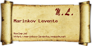 Marinkov Levente névjegykártya